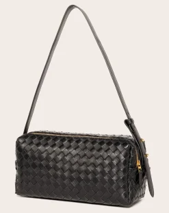 Elleme Sacs À Main-Braided Leather Pencil Bag Noir