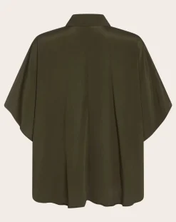 Momoni Blouses, Chemises-Brooklin Metallic Shirt Vert foncé