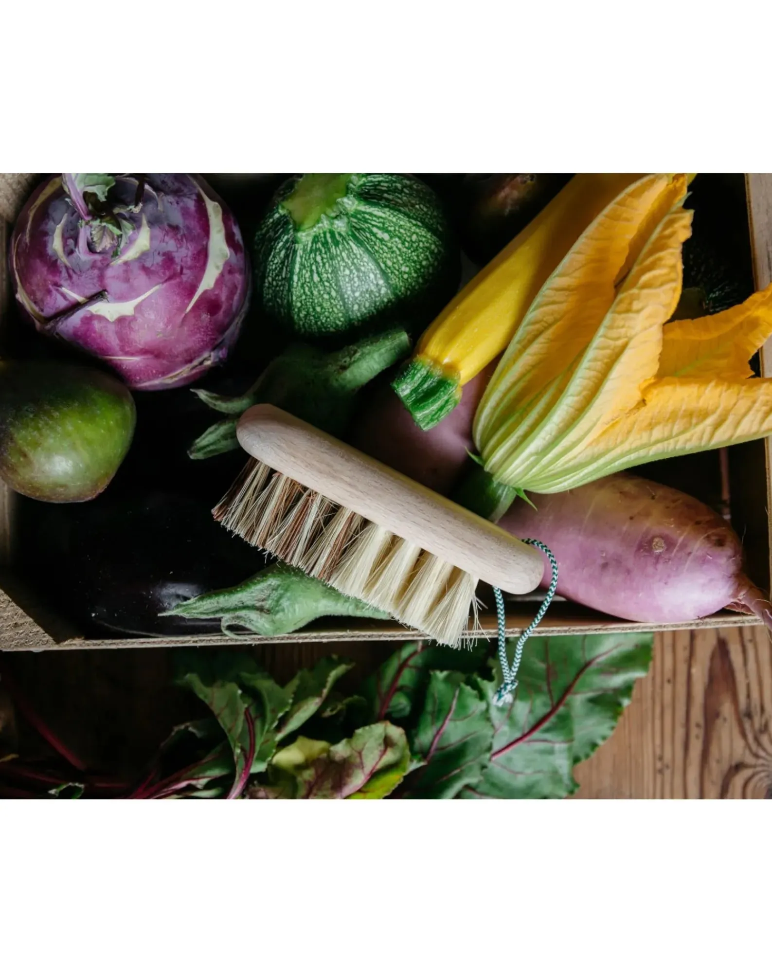 Andrée Jardin Nettoyage, Entretien-Brosse à légumes en hêtre Frêne