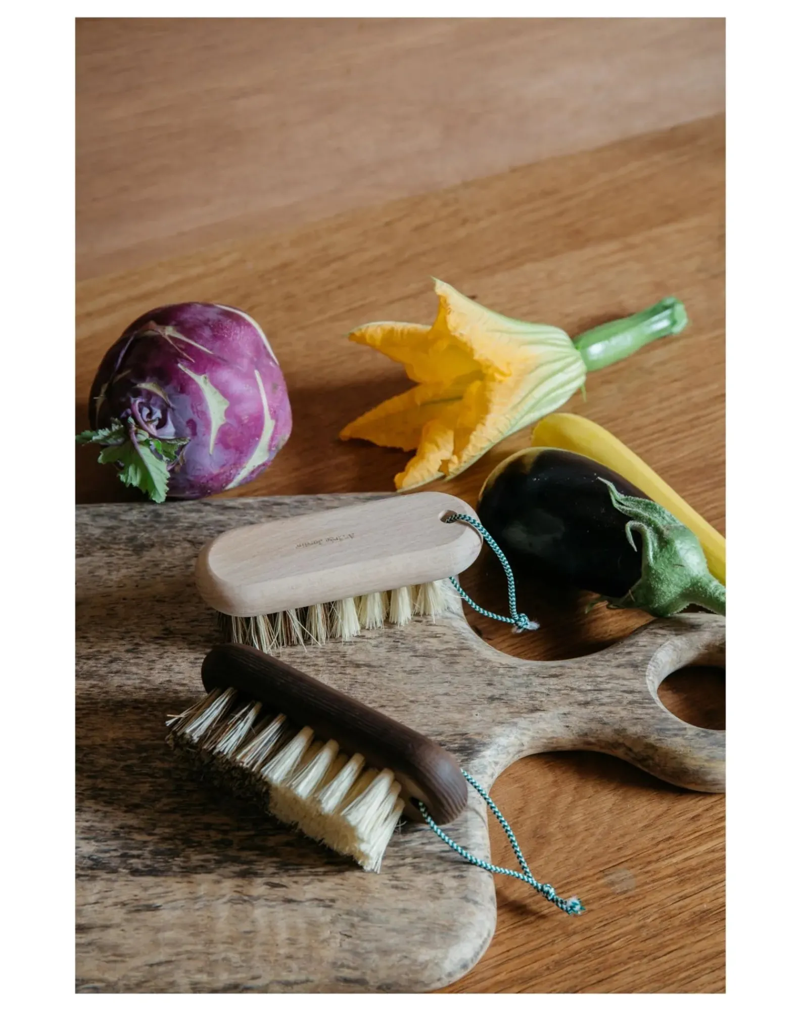 Andrée Jardin Nettoyage, Entretien-Brosse à légumes en hêtre Frêne