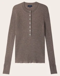 Soeur Pulls, Gilets-Buffalo Merino Wool Sweater Marron