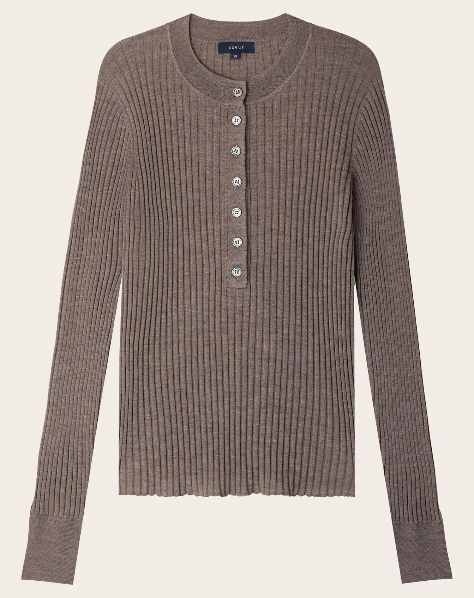 Soeur Pulls, Gilets-Buffalo Merino Wool Sweater Marron