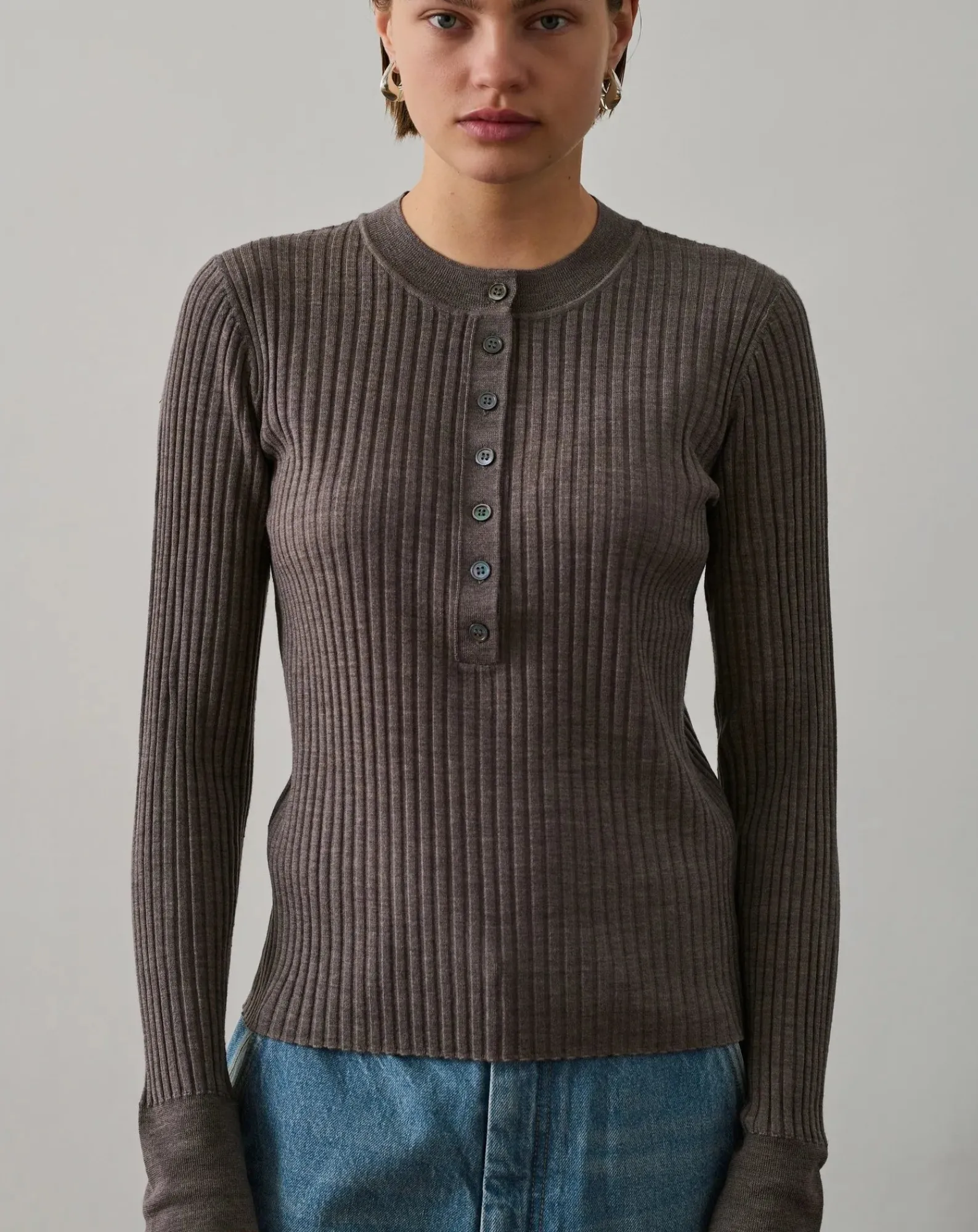 Soeur Pulls, Gilets-Buffalo Merino Wool Sweater Marron