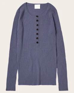 FUB Pulls, Gilets-Buttoned Merino Wool Sweater - Women's Collection Violet