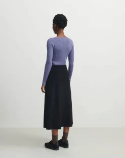 FUB Pulls, Gilets-Buttoned Merino Wool Sweater - Women's Collection Violet
