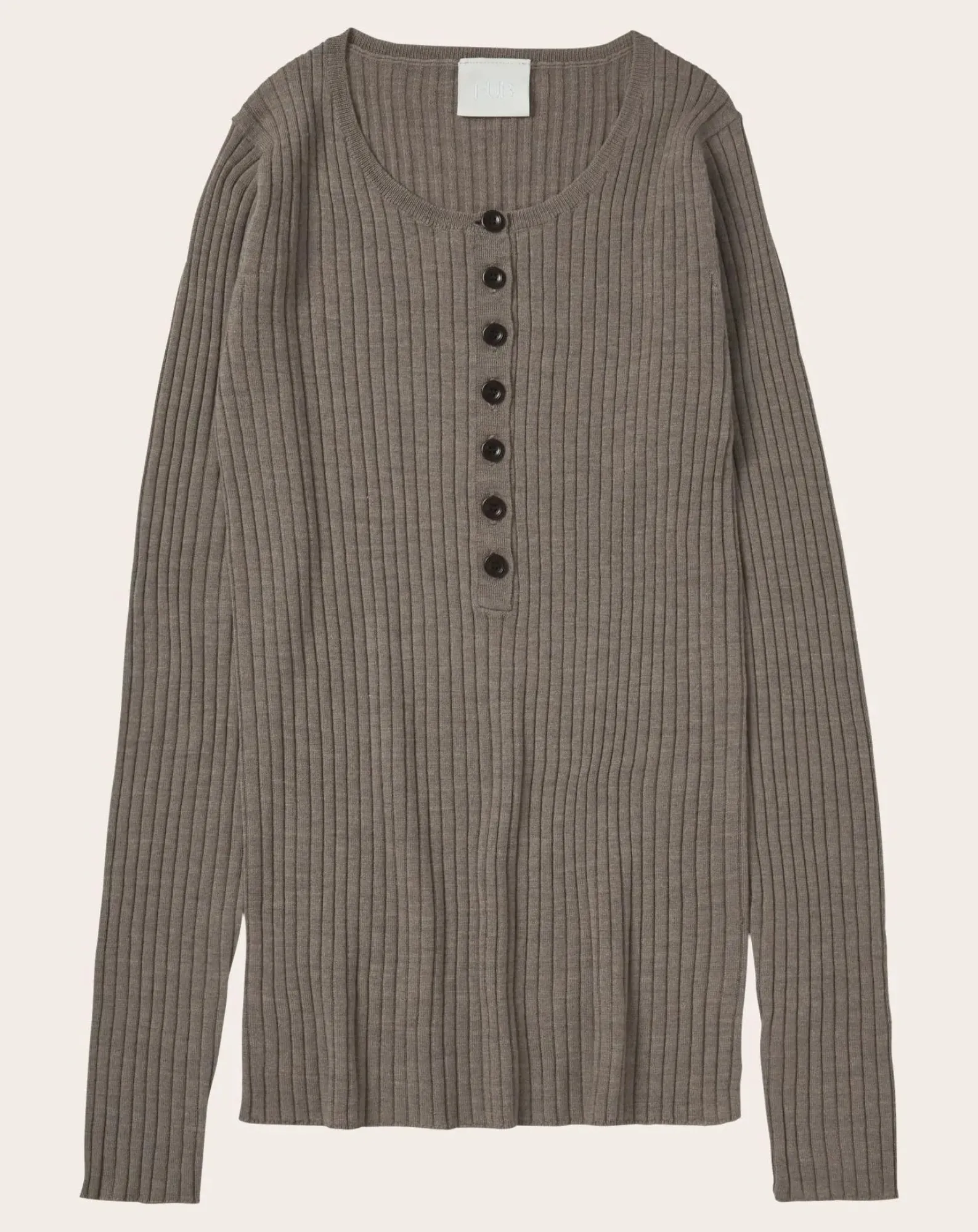 FUB Pulls, Gilets-Buttoned Merino Wool Sweater - Women's Collection Noisette