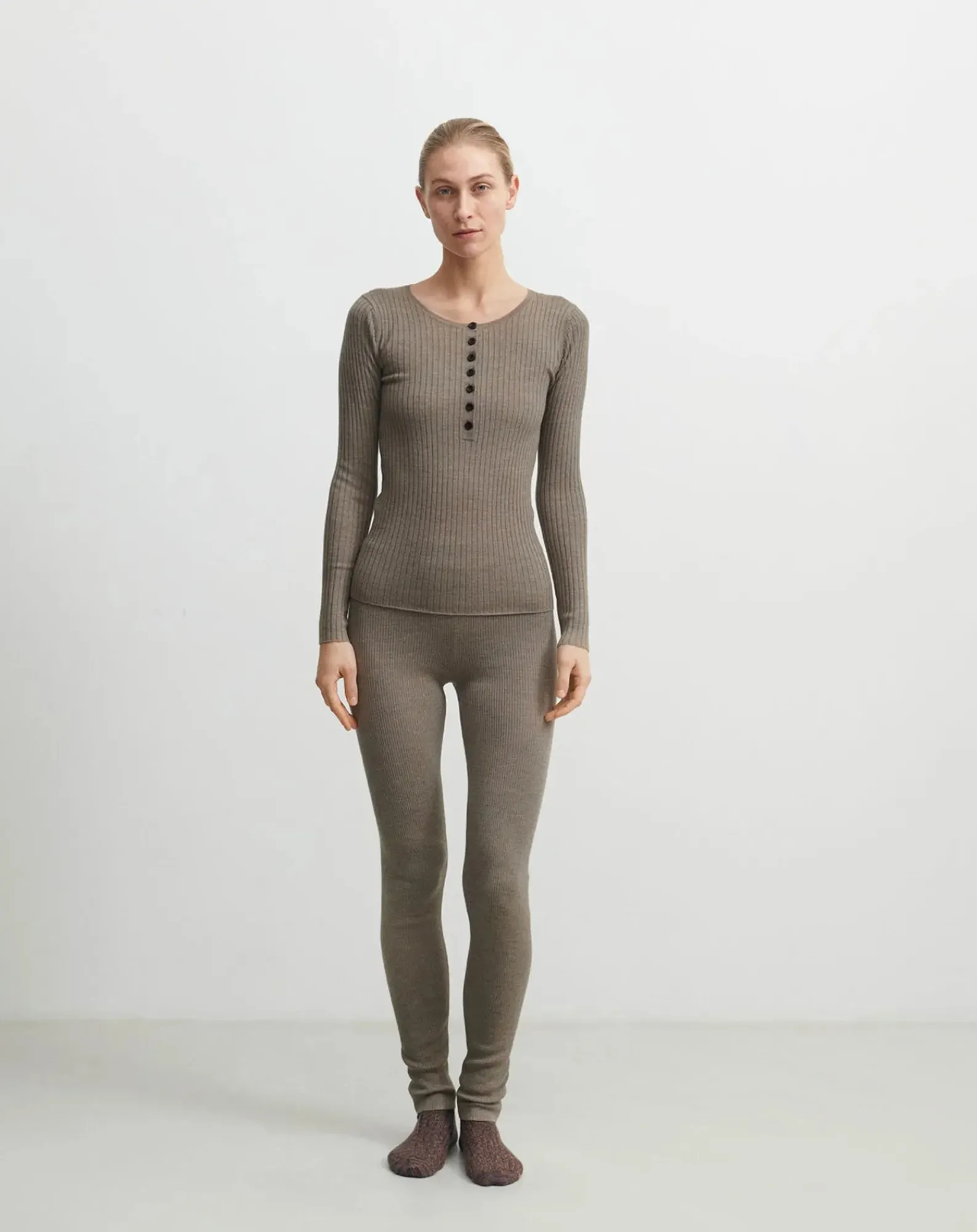 FUB Pulls, Gilets-Buttoned Merino Wool Sweater - Women's Collection Noisette