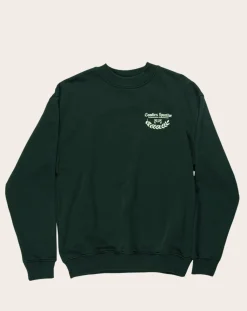 Goodies Sportive Sweats-Caesar green round-neck sweatshirt in organic cotton Vert
