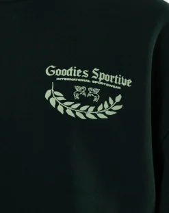 Goodies Sportive Sweats-Caesar green round-neck sweatshirt in organic cotton Vert
