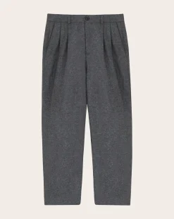 Noyoco Pantalons, Jeans-Cambridge Slate Wool Trousers Gris