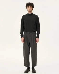 Noyoco Pantalons, Jeans-Cambridge Slate Wool Trousers Gris