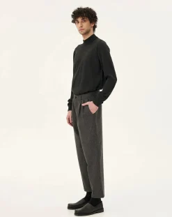 Noyoco Pantalons, Jeans-Cambridge Slate Wool Trousers Gris
