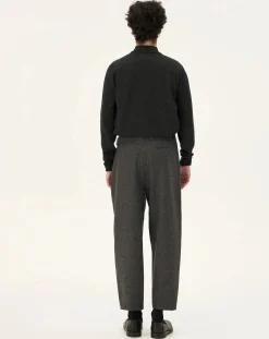 Noyoco Pantalons, Jeans-Cambridge Slate Wool Trousers Gris