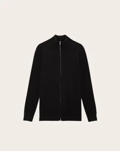 NN.07 Pulls, Gilets-Cardigan Danny Zip Intégrale Noir