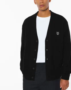Maison Kitsuné Pulls, Gilets-Cardigan Tête De Renard Confort Laine Noir