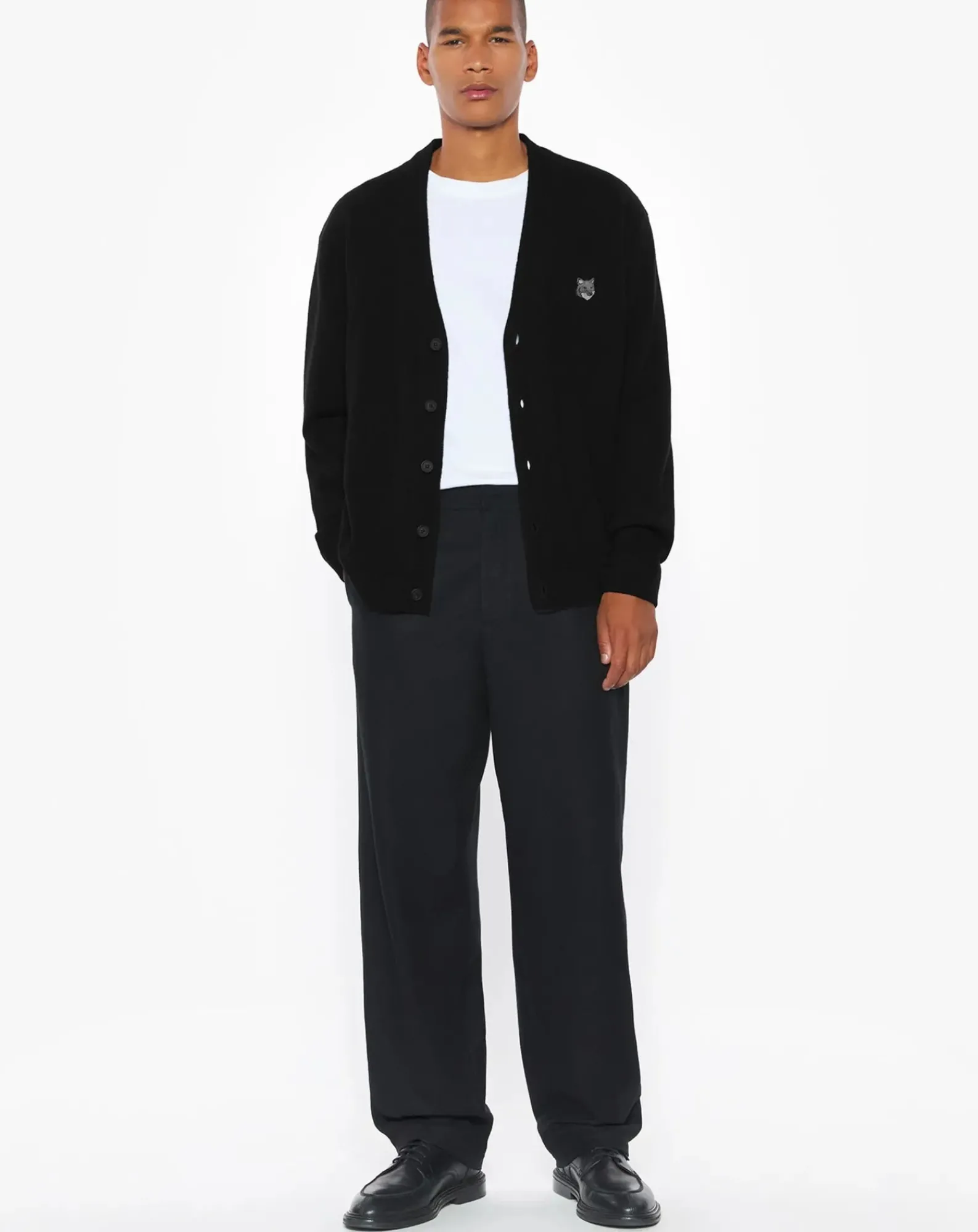 Maison Kitsuné Pulls, Gilets-Cardigan Tête De Renard Confort Laine Noir