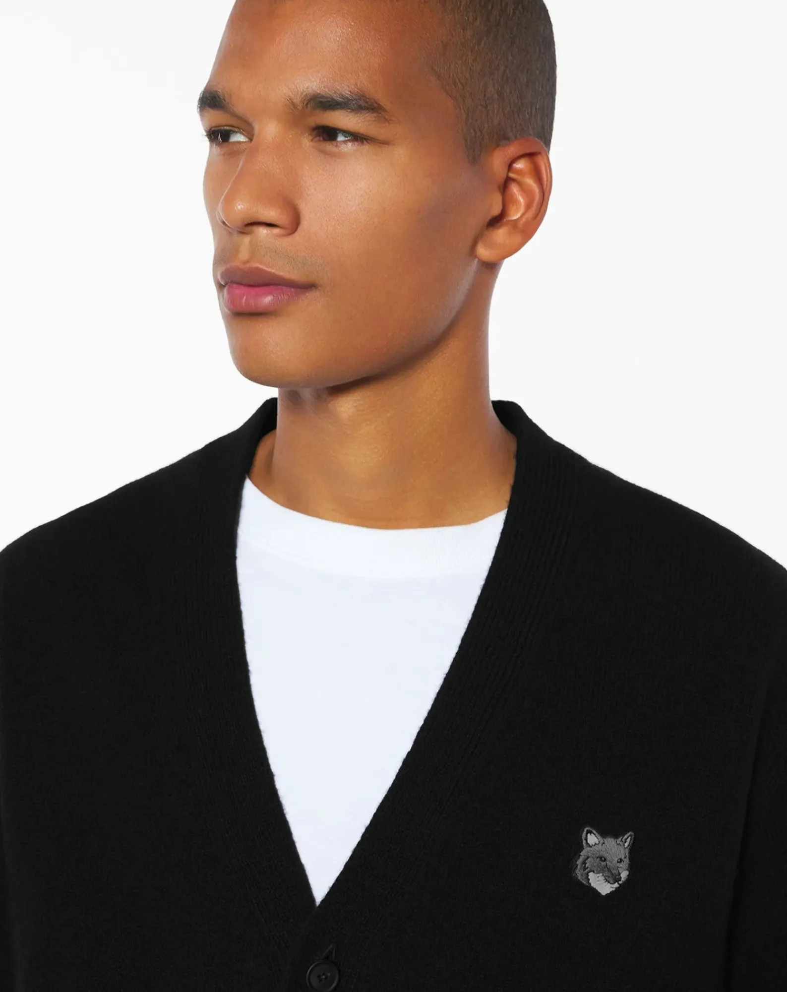 Maison Kitsuné Pulls, Gilets-Cardigan Tête De Renard Confort Laine Noir
