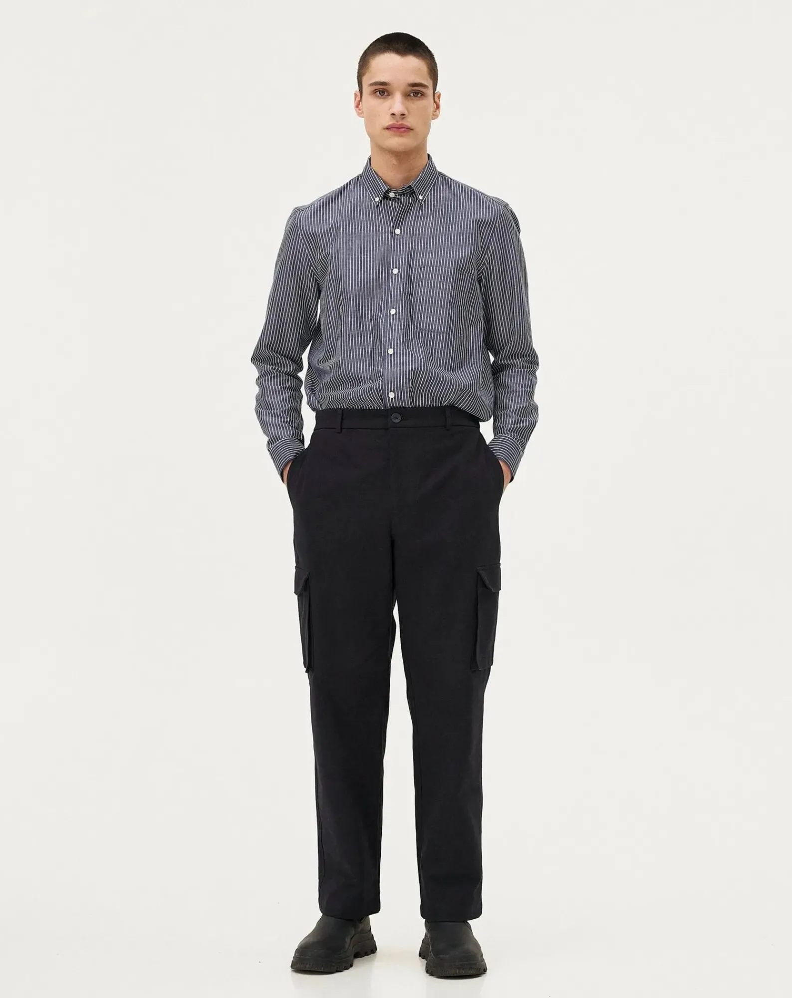 Noyoco Pantalons, Jeans-Cargo pants Dark navy Organic cotton Bleu foncé