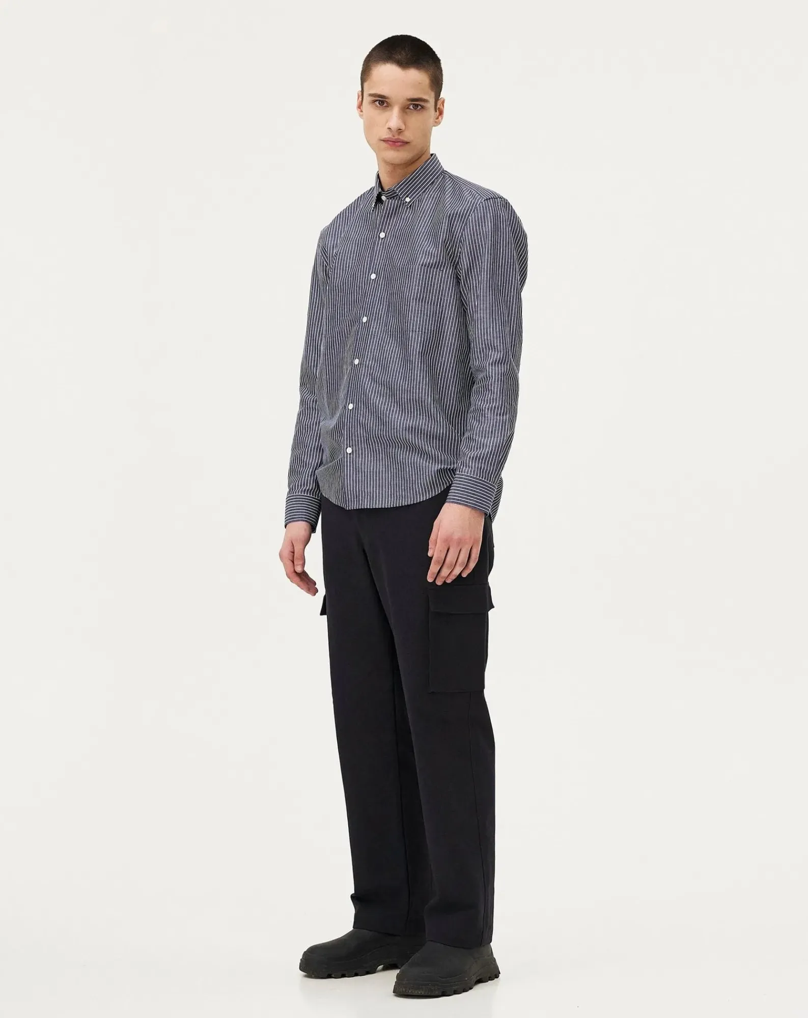 Noyoco Pantalons, Jeans-Cargo pants Dark navy Organic cotton Bleu foncé