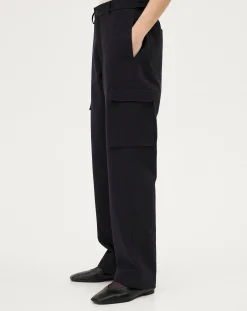 Noyoco Pantalons, Jeans-Cargo pants Dark navy Organic cotton Bleu foncé