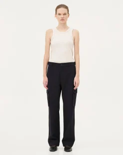 Noyoco Pantalons, Jeans-Cargo pants Dark navy Organic cotton Bleu foncé