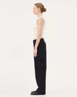 Noyoco Pantalons, Jeans-Cargo pants Dark navy Organic cotton Bleu foncé