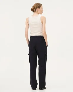 Noyoco Pantalons, Jeans-Cargo pants Dark navy Organic cotton Bleu foncé
