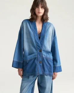 Momoni Vestes, Manteaux-Caroline Denim jacket Bleu