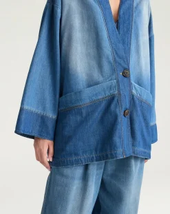 Momoni Vestes, Manteaux-Caroline Denim jacket Bleu
