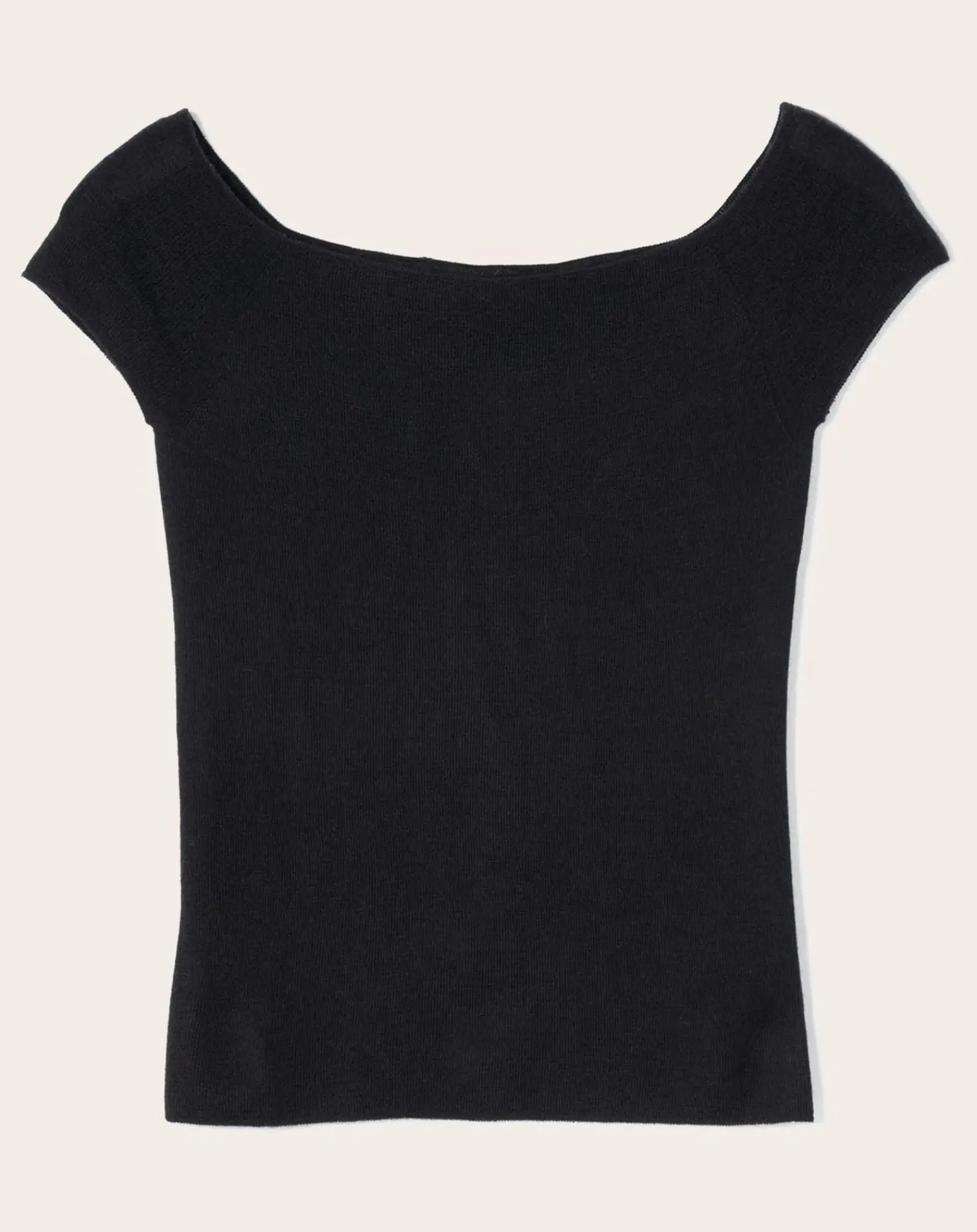Bompard Tee-Shirts, Tops-Cashmere and Silk Bardot Collar Knit Top Noir
