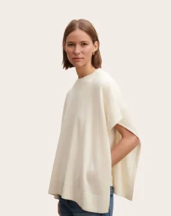 Bompard Vestes, Manteaux-Cashmere Boatneck Poncho Naturel