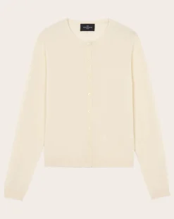 Bompard Pulls, Gilets-Cashmere Buttoned Sleeve Cardigan Crème