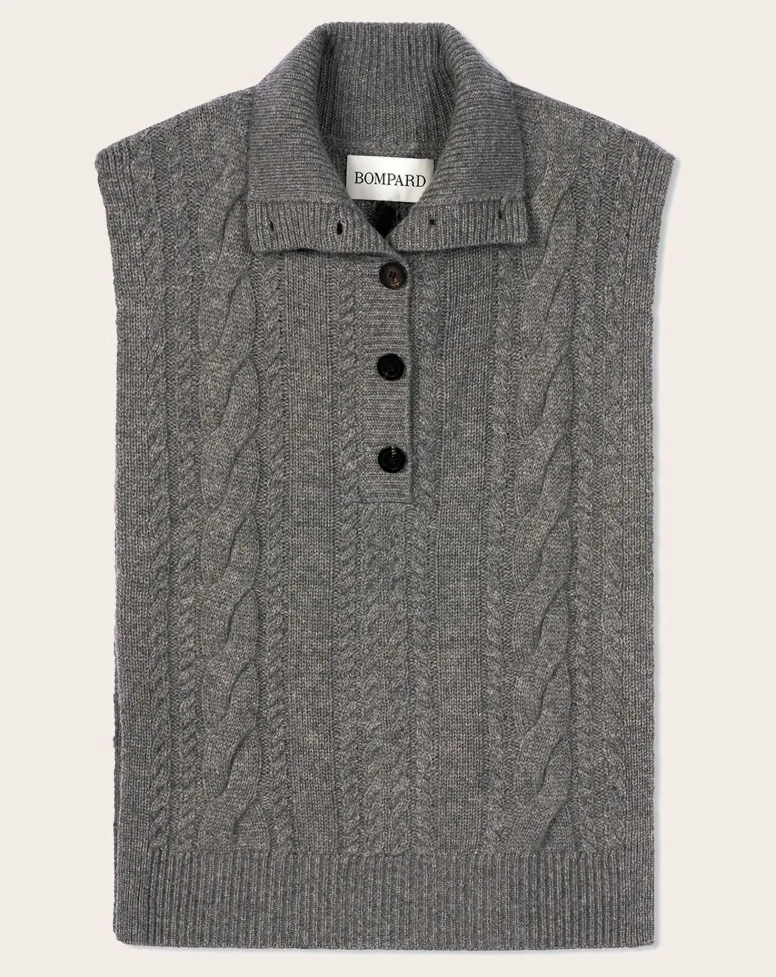 Bompard Pulls, Gilets-Cashmere Buttoned Twisted Plastron Gris