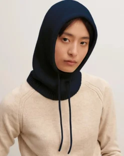 Bompard Bonnets, Cagoules, Gants-Cashmere cord balaclava Bleu marine