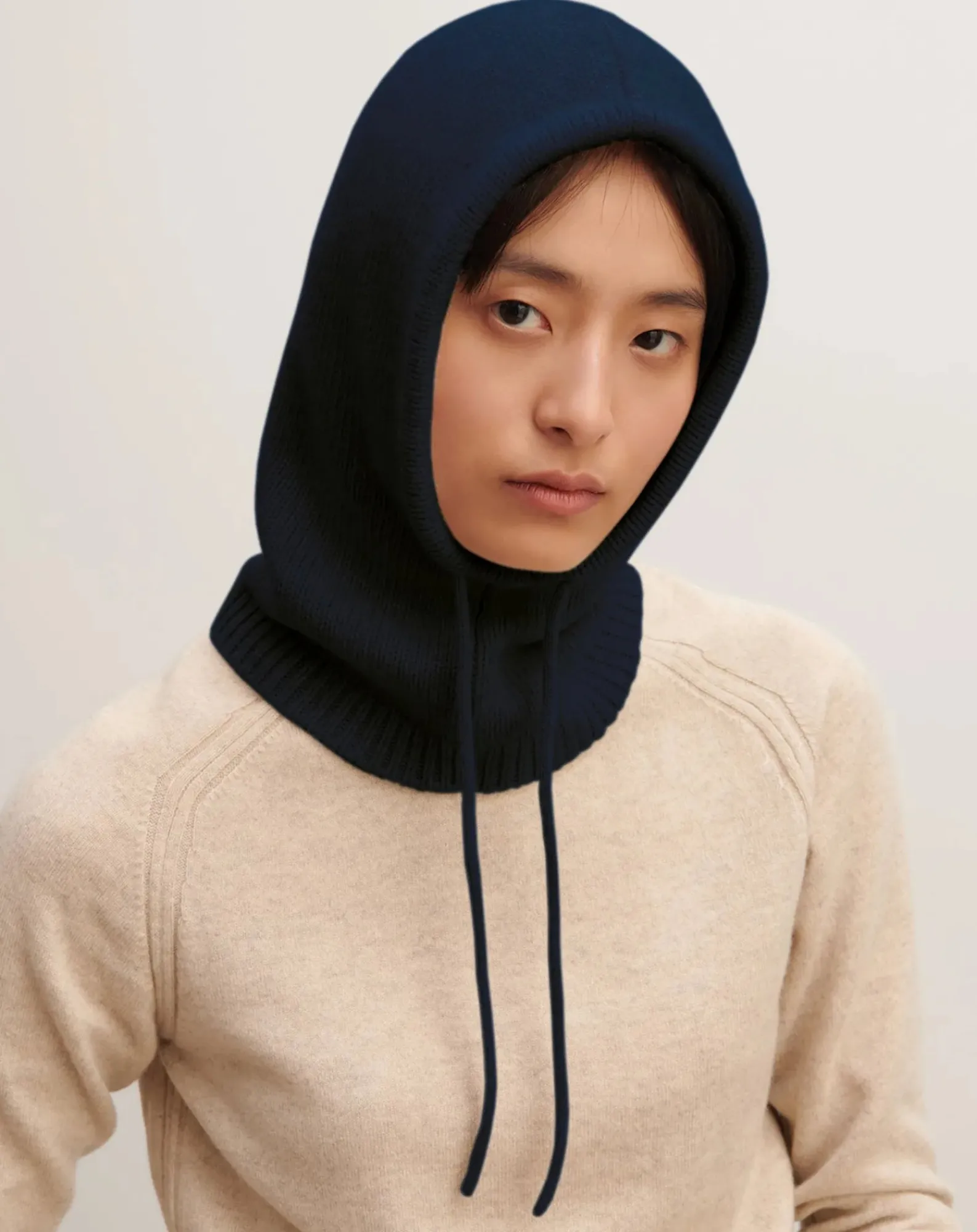Bompard Bonnets, Cagoules, Gants-Cashmere cord balaclava Bleu marine