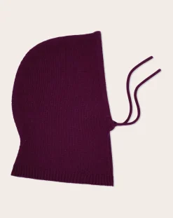 Bompard Bonnets, Cagoules, Gants-Cashmere cord balaclava Prune