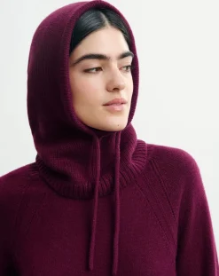 Bompard Bonnets, Cagoules, Gants-Cashmere cord balaclava Prune