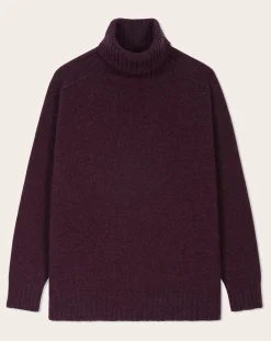 Bompard Pulls, Gilets-Cashmere Hammer Sleeve Turtleneck Sweater Mûre