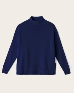 Bompard Pulls, Gilets-Cashmere High Neck Sweater Bleu marine