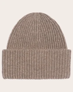 Bompard Bonnets, Cagoules, Gants-Cashmere ribbed hat Beige