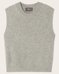 Bompard Pulls, Gilets-Cashmere Sleeveless Round Neck Sweater Gris argent
