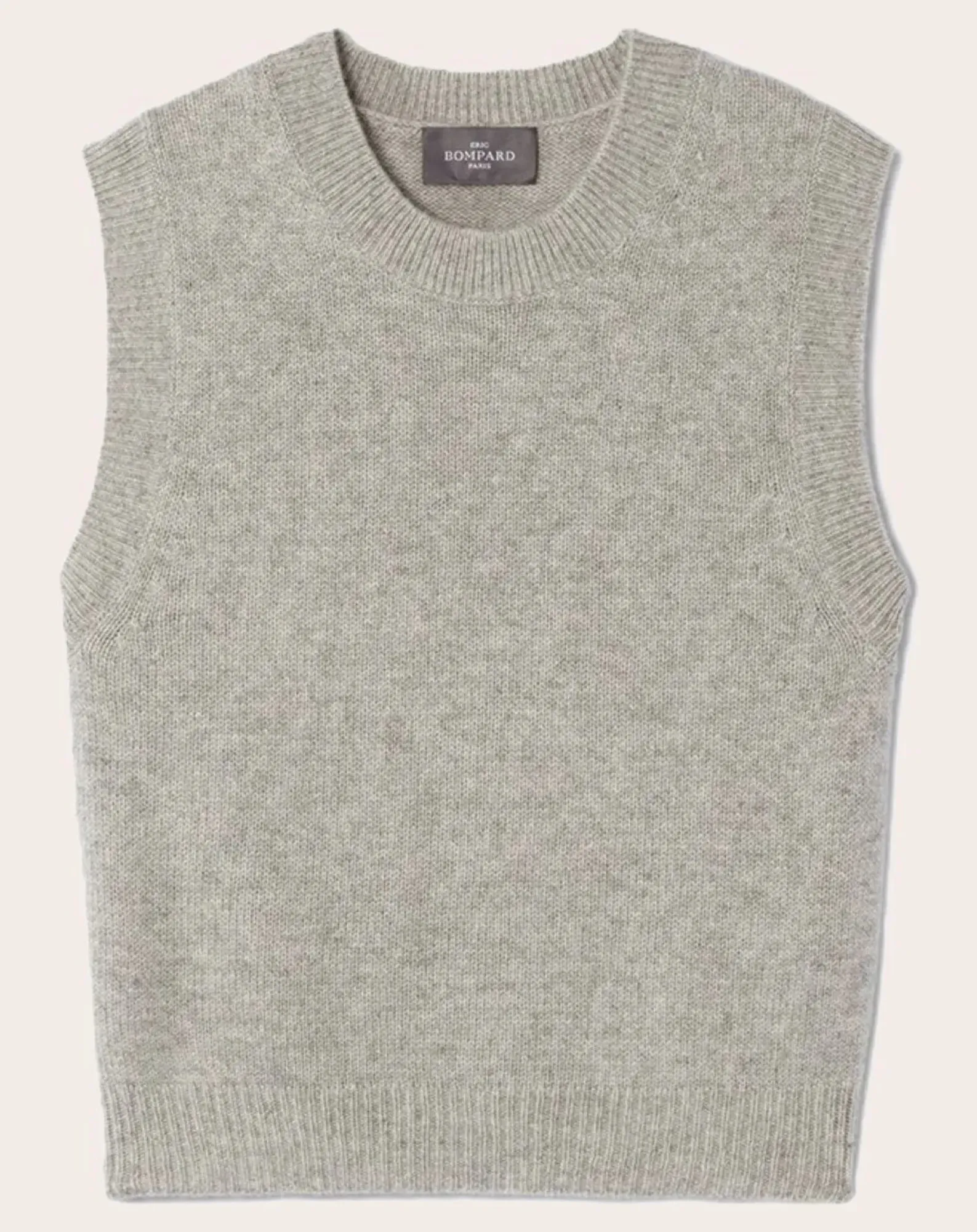 Bompard Pulls, Gilets-Cashmere Sleeveless Round Neck Sweater Gris argent