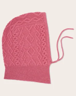 Bompard Bonnets, Cagoules, Gants-Cashmere Twisted Balaclava Rose bonbon