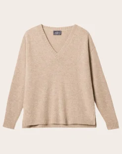 Bompard Pulls, Gilets-Cashmere V-neck sweater Avoine