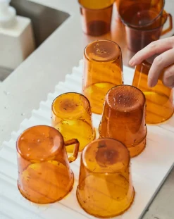Kinto Verres, Carafes-Cast Single Wall Glass - 350 ml Ambre