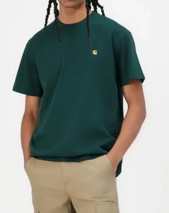 Carhartt WIP Tee-Shirts, Polos-Chase T-shirt Vert foncé