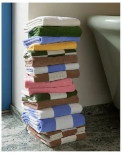 Hay Linge De Bain-Check Bath Mitten Matcha
