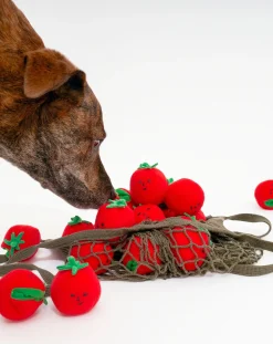 The Furry Folks Accessoires Animaux-Cherry Tomato digging toy Rouge tomate