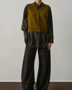Soeur Pulls, Gilets-Chiara Merino Wool Sleeveless Vest Bronze