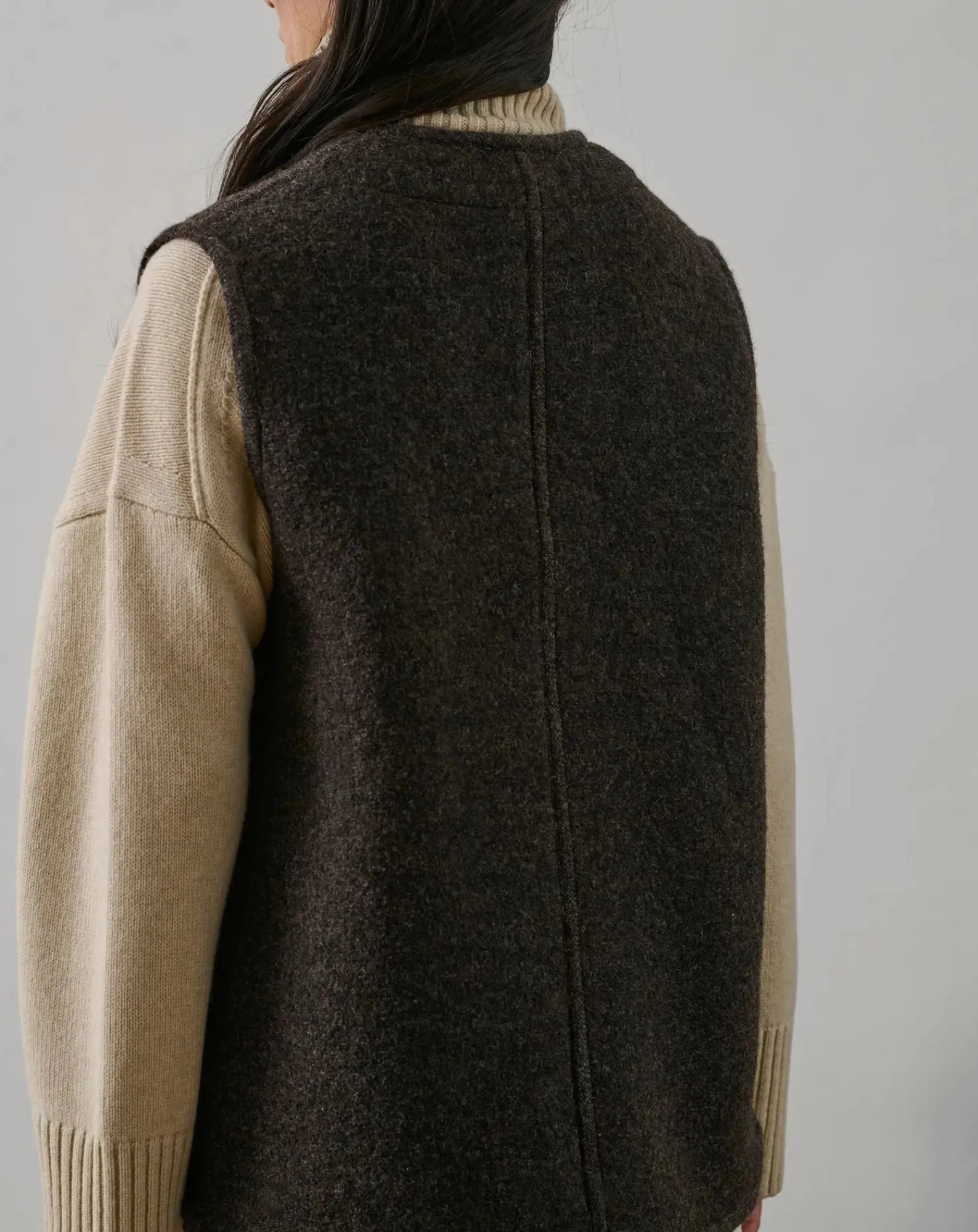 Soeur Vestes, Manteaux-Chicago Virgin Wool Sleeveless Jacket Marron